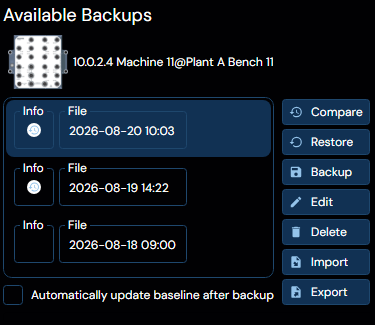 Depicted is an overview of the WeConfig configuration files tab