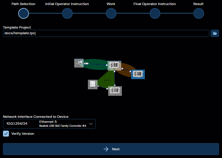 Build Network from Template interface