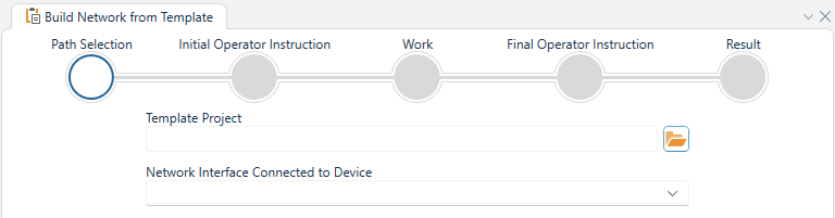 Build Network from Template interface