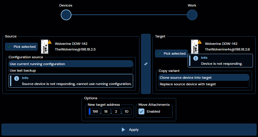 Clone/Replace interface