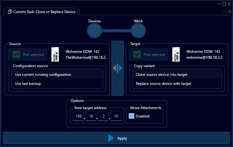 Clone/Replace interface