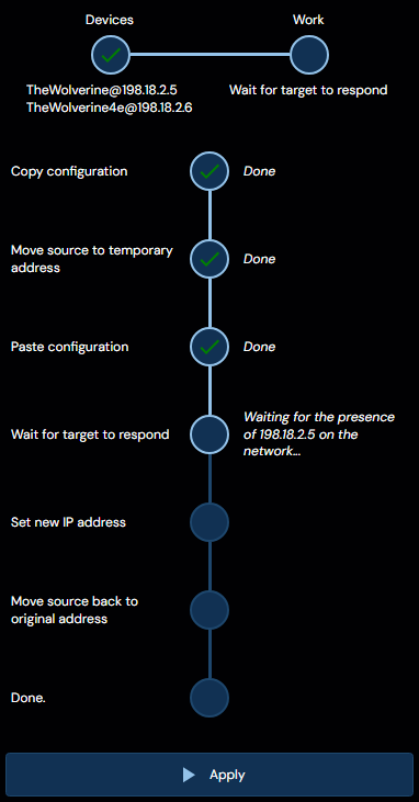 Clone/Replace work interface