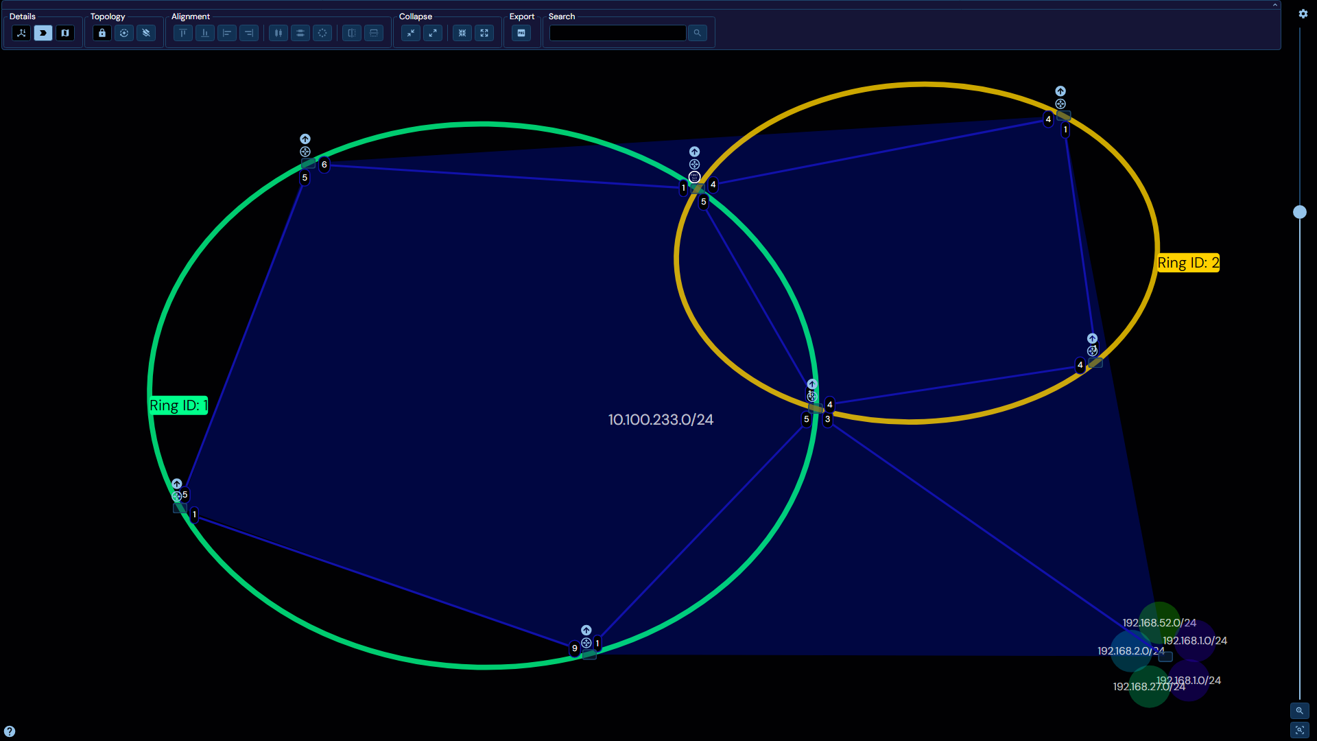 Depicted is the collapsed topology