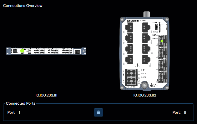 Depicted is the connection information flyout
