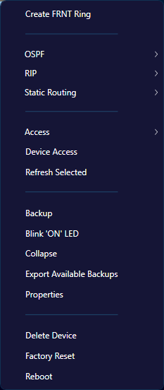 An example of a context menu