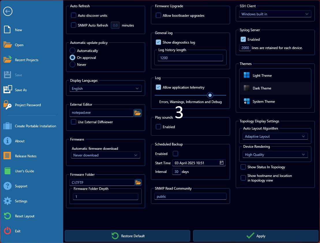 A section-divided image of the back interface of WeConfig