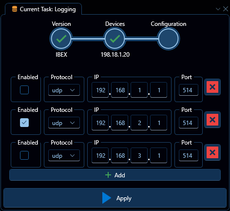 Depicted is an overview of the WeConfig logging configuration tab