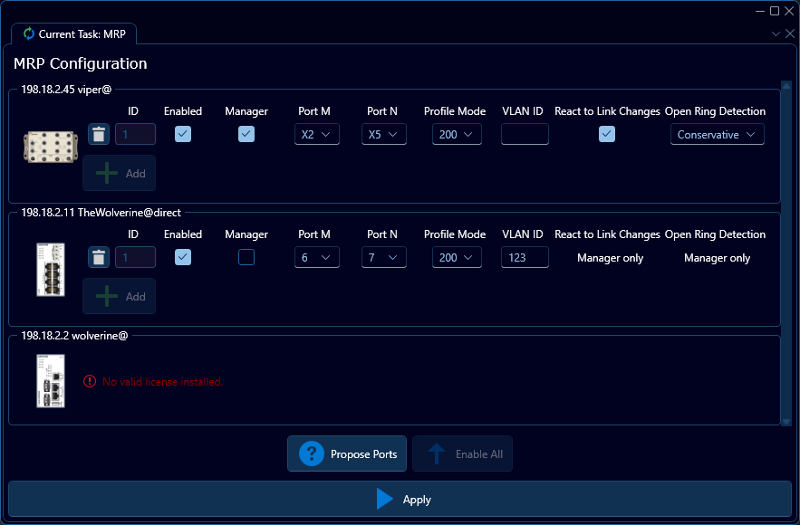MRP interface
