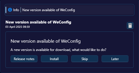 Notification button interface