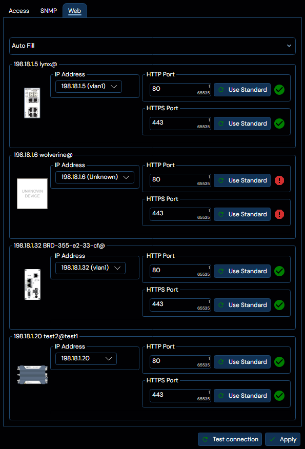 Depicted is the device access web settings