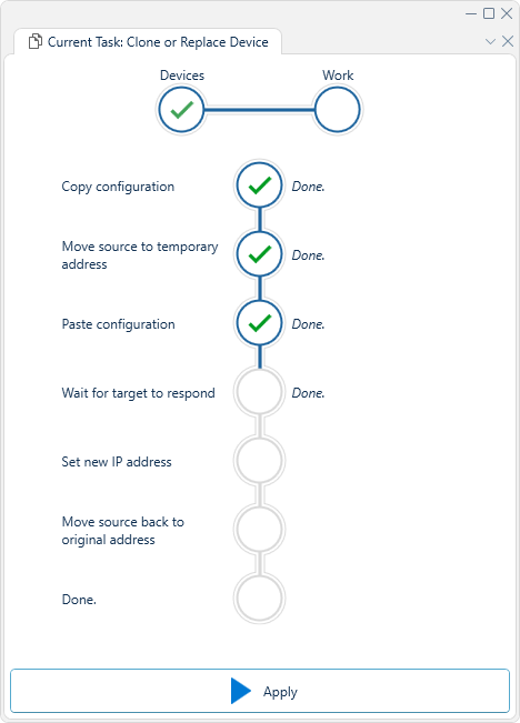 Clone/Replace work interface