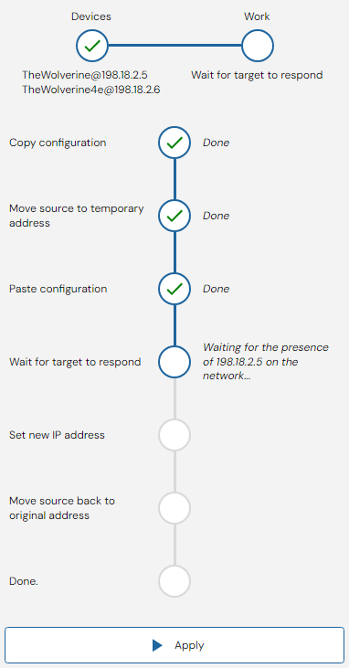 Clone/Replace work interface