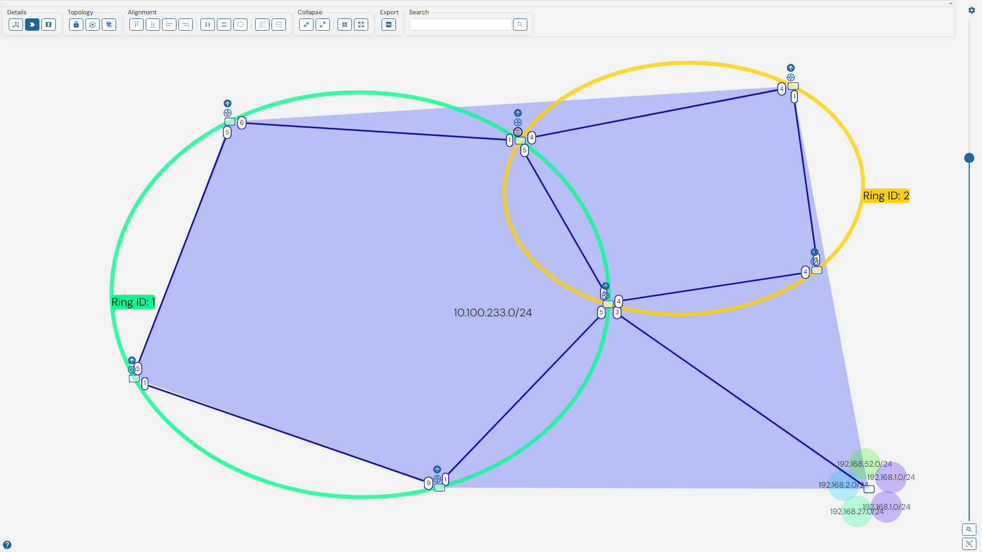 Depicted is the collapsed topology