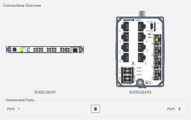 Depicted is the connection information flyout