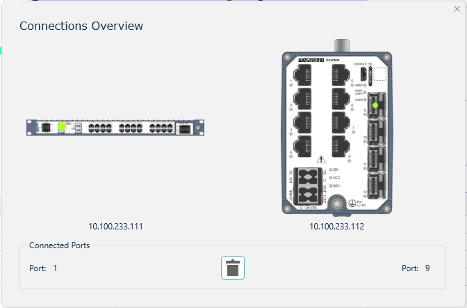 Depicted is the connection information flyout