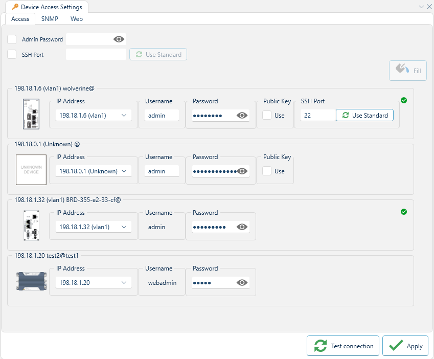 Depicted is the device access CLI settings