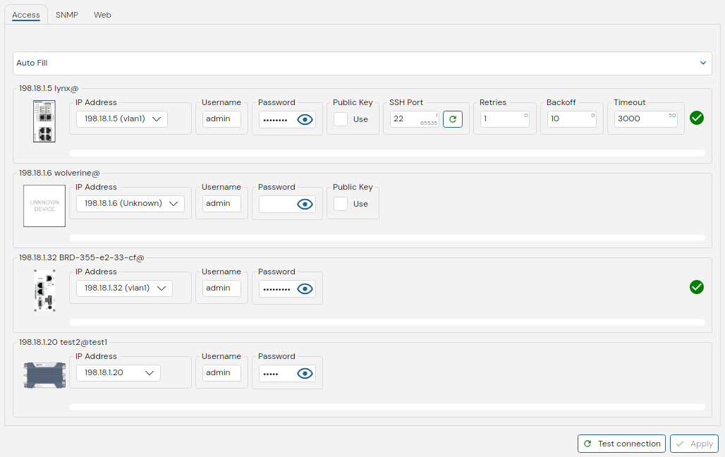 Depicted is the device access CLI settings