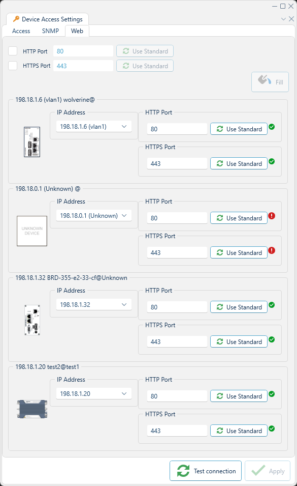 Depicted is the device access web settings