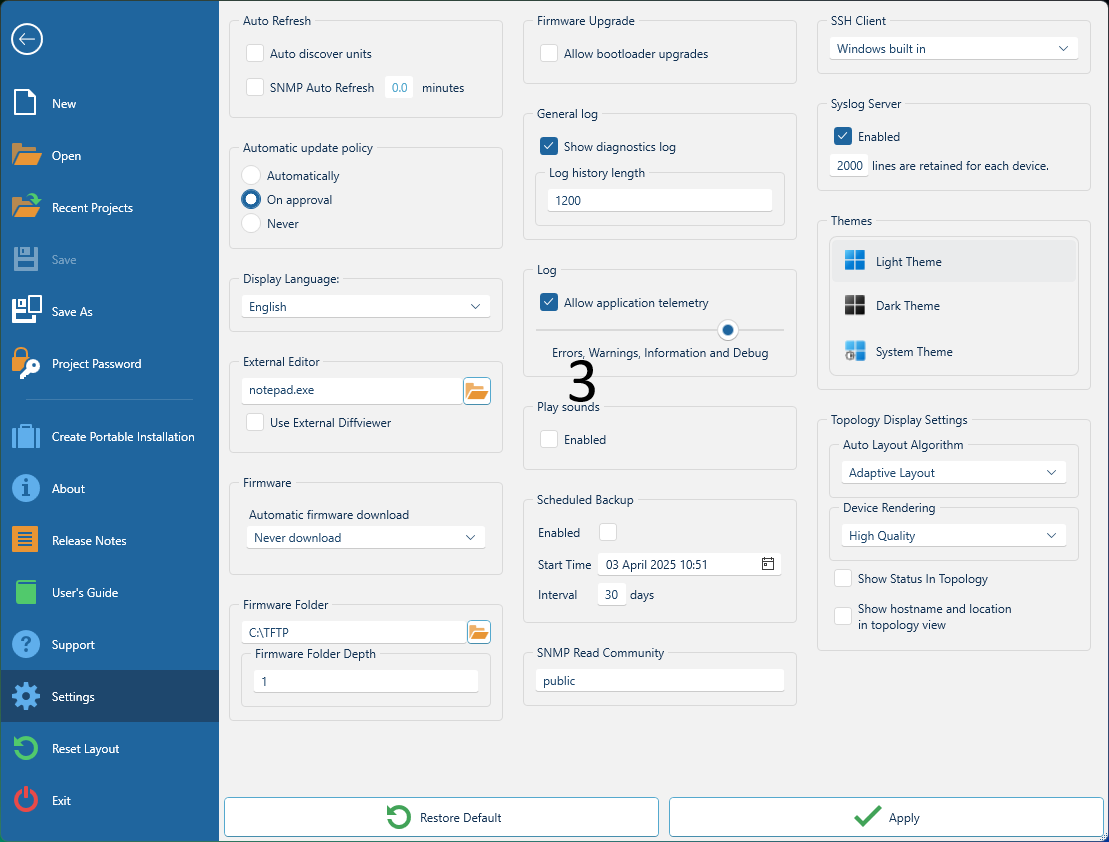 A section-divided image of the back interface of WeConfig