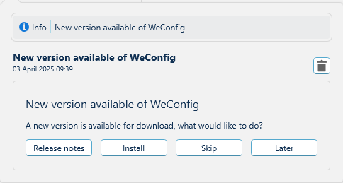 Notification button interface
