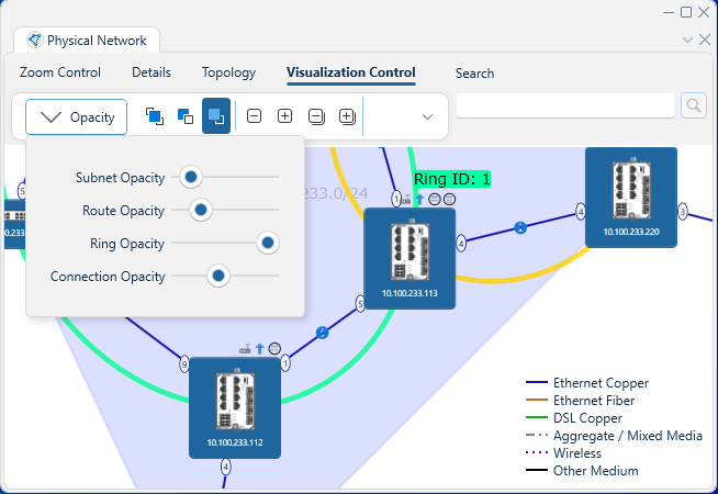 Depicted is the visualization control ribbon