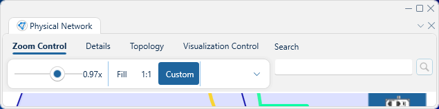 Depicted is the zoom control ribbon